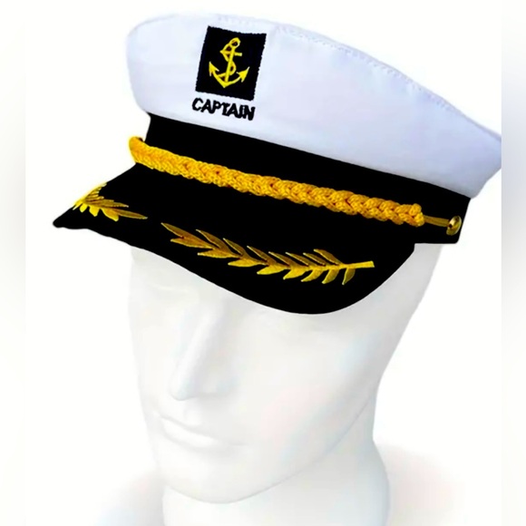 UNISEX CAPTAIN’S HAT / YACHT BOAT SHIP SAILOR 4th OF JULY BOATING - Picture 1 of 8